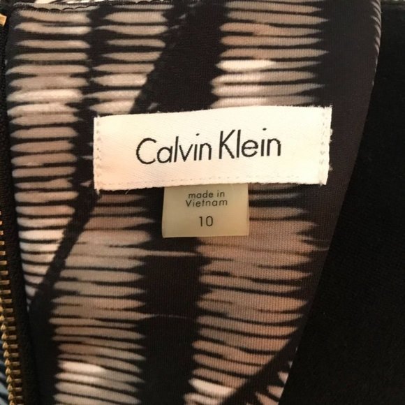 Calvin Klein Multicolor Abstract Print Sleeveless Sheath Dress - Size 10 - Picture 4 of 5